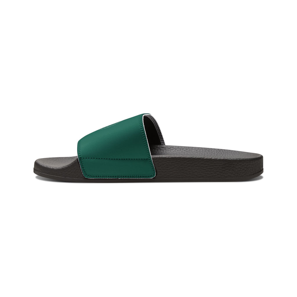 Men's Removable-Strap Slide Sandals — Green Adjustable Pool & Beach Slides
